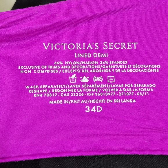 34D Victoria's Secret Lined Demi Underwire Bra Bright Pink - Picture 5 of 5